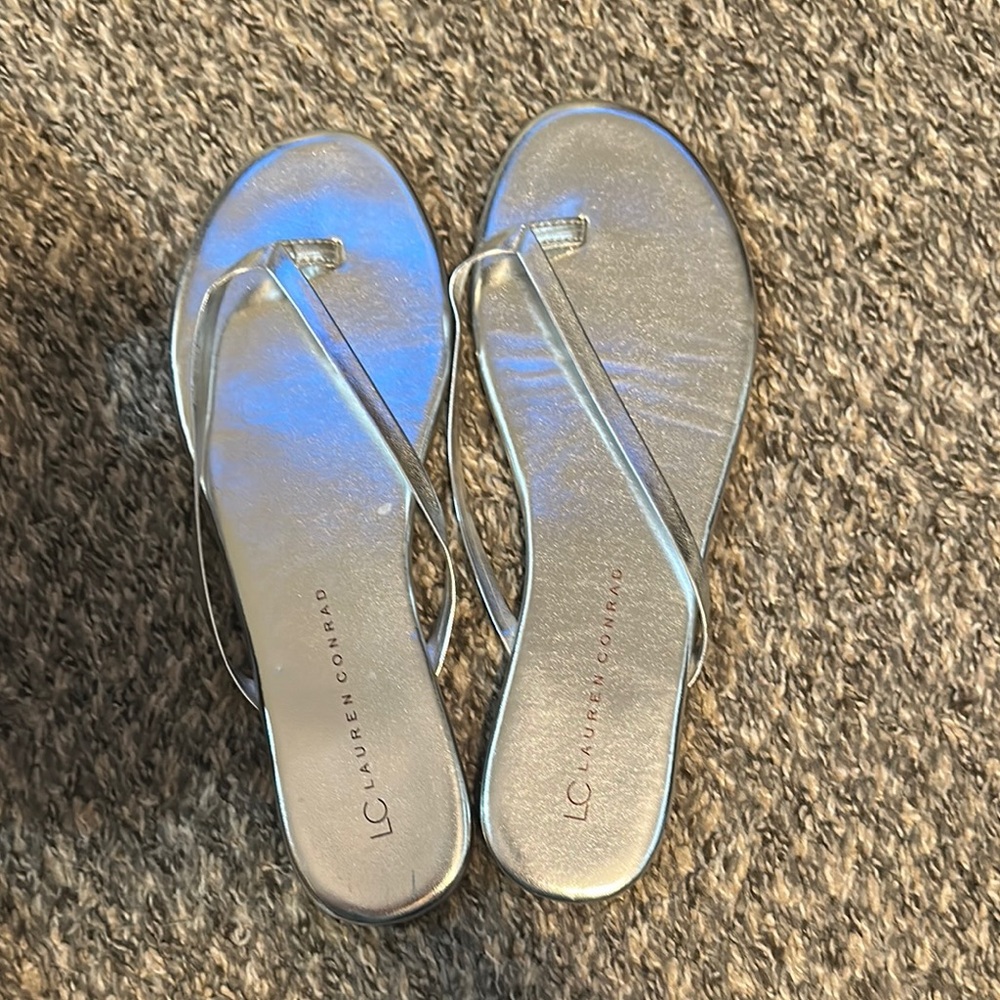 LC Lauren Conrad Silver Women's Sandals